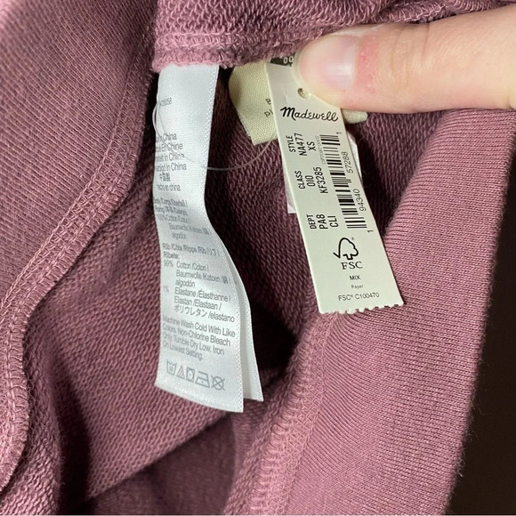Madewell Dip-Dye (Re)sourced Cotton Swing Sweatshirt XS NWT - Picture 3 of 5